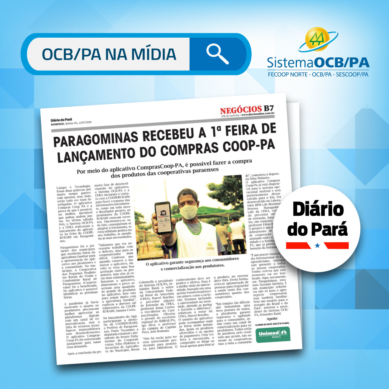 APP Compras.Coop.PA é destaque Na Mídia