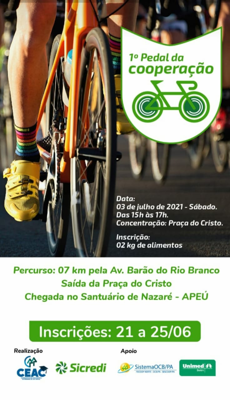 Promovendo a saúde e solidariedade, a Cooperativa dos Educadores Autônomos de Castanhal promove o 1º Pedal da Cooperação.