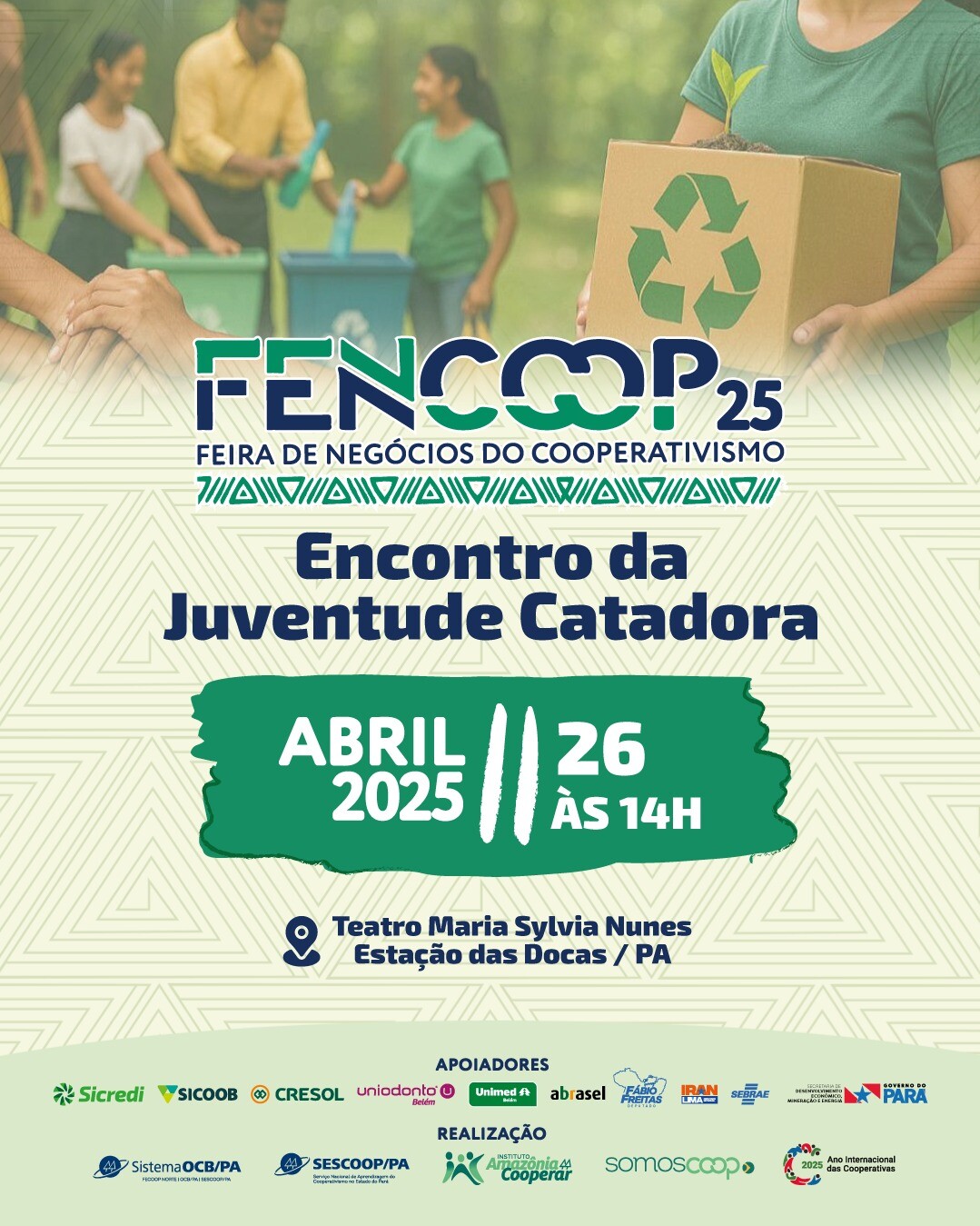 Sistema OCB/PA realiza o Encontro Juventude Catadora com a participação de lideranças do setor durante a FENCOOP2025