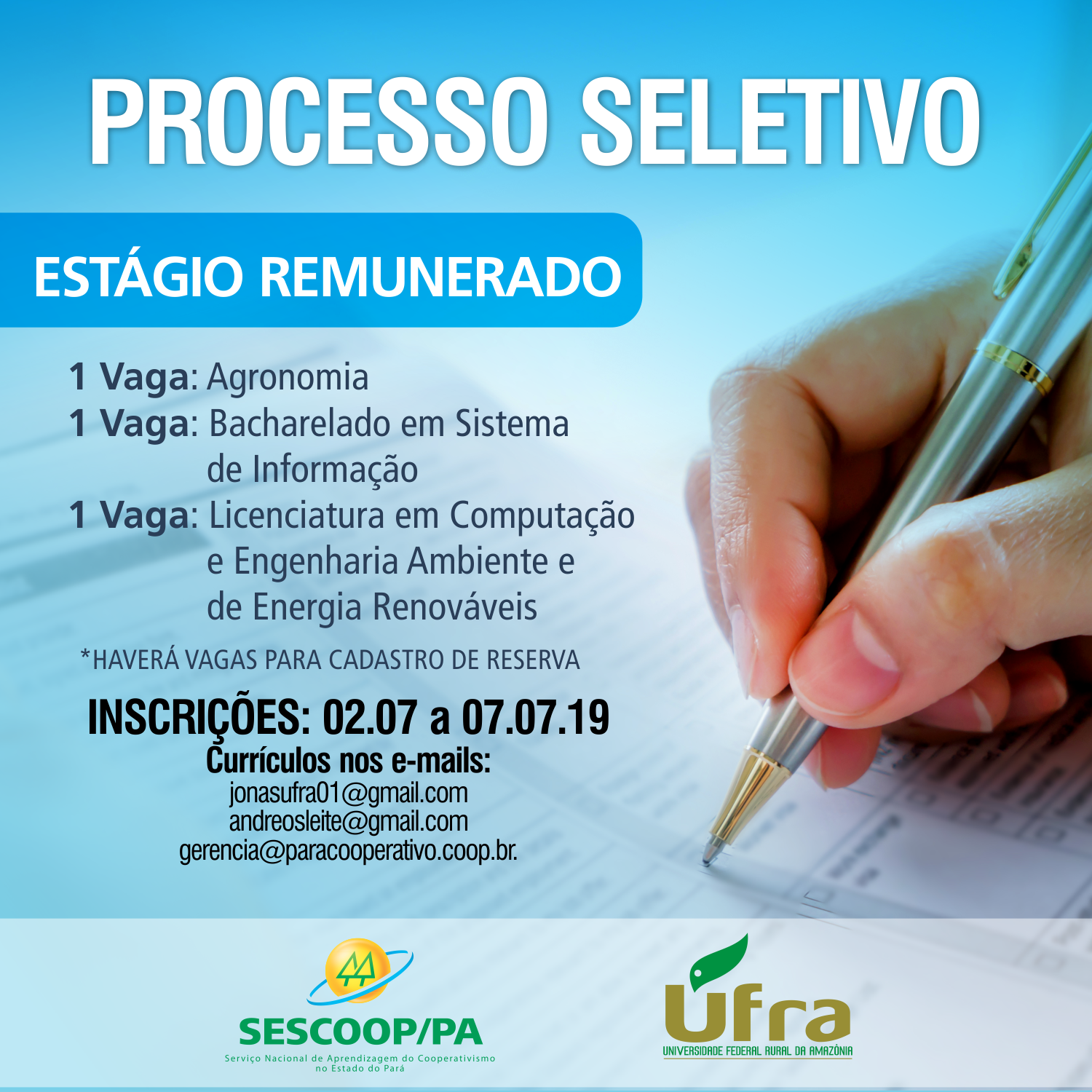 UFRA e OCB/PA abrem PSS para estágio