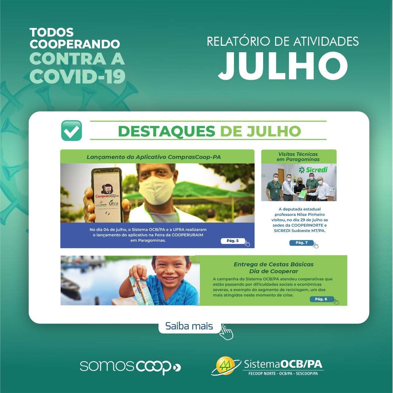 Ações da OCB/PA beneficiaram mais de 7 mil em junho