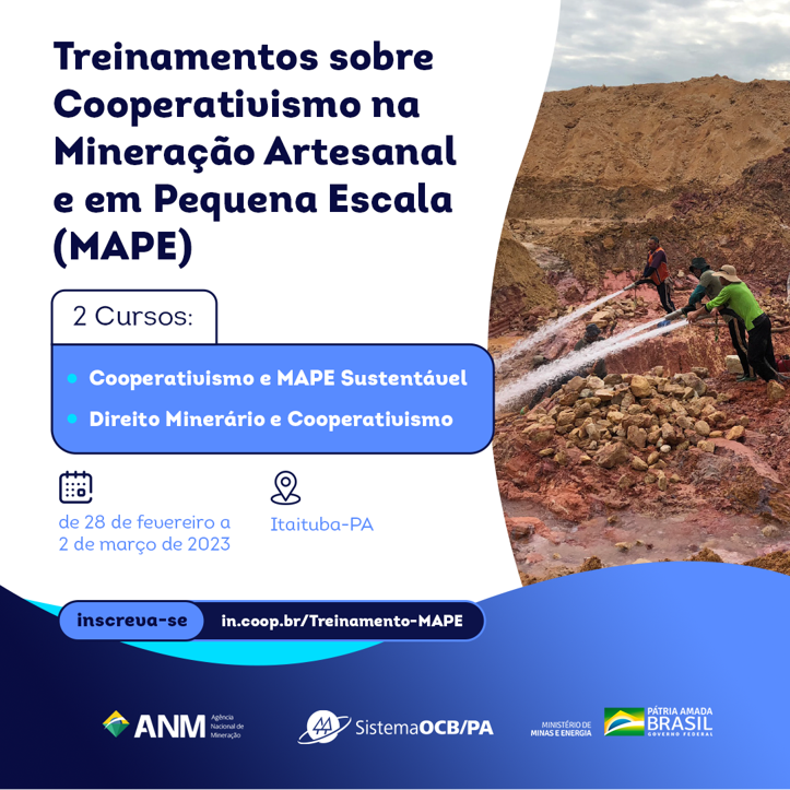Pré-inscrições abertas para cursos sobre mineração em pequena escala e Direito Minerário