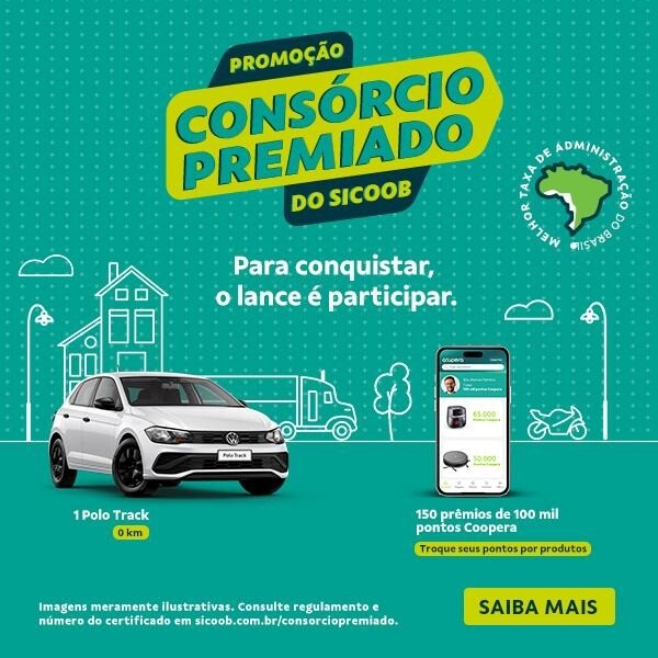 Promoção consórcio premiado do Sicoob  sorteará carro 0km neste ano